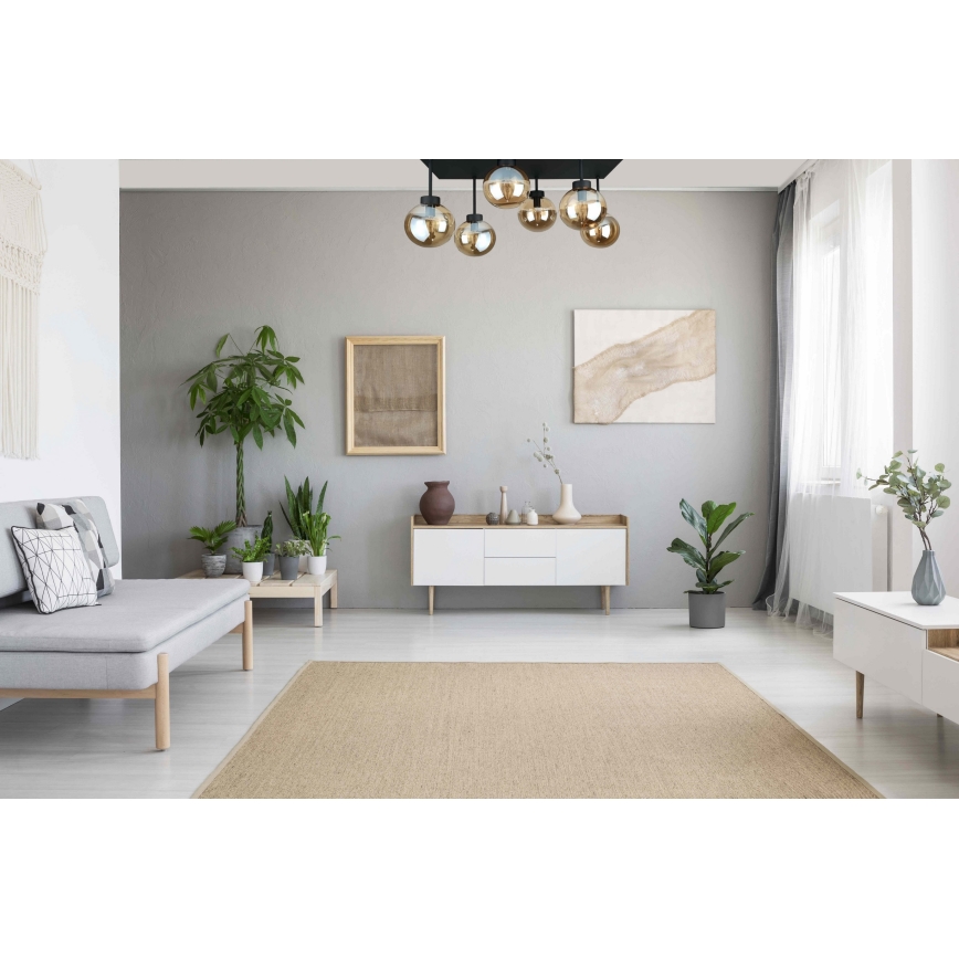 Plafonnier DEA 6xE14/60W/230V noir/fumé beige