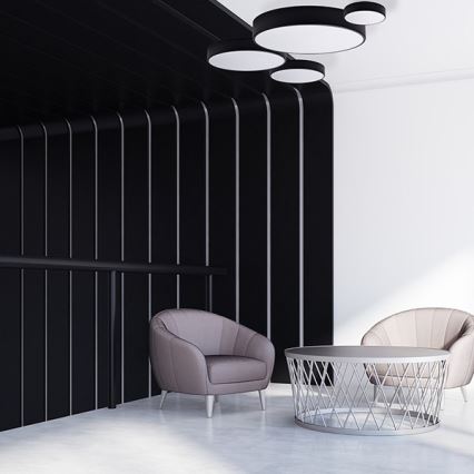 Plafonnier d'extérieur avec détecteur CLEO 3xE27/24W/230V d. 40 cm noir IP54