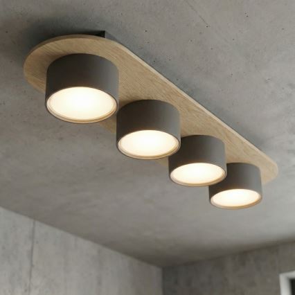 Plafonnier DIAZ 4xGX53/12W/230V noir/marron