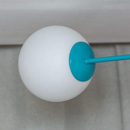 Plafonnier en applique MOON 2xE27/15W/230V turquoise