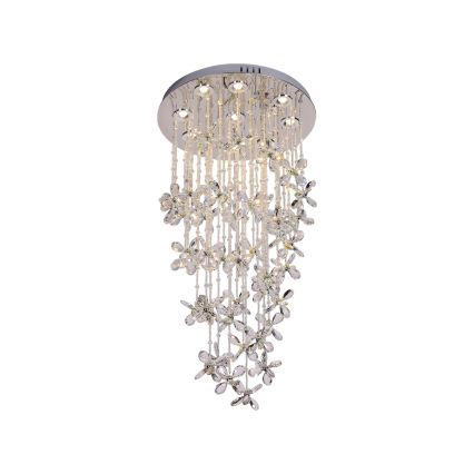 Plafonnier en cristal LED SAMOA LED/30W/230V Ø 40 cm chrome brillant + télécommande