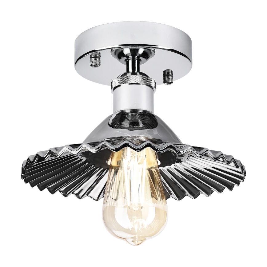 Plafonnier en saillie TRISH 1xE27/15W/230V chrome brillant/noir fumé