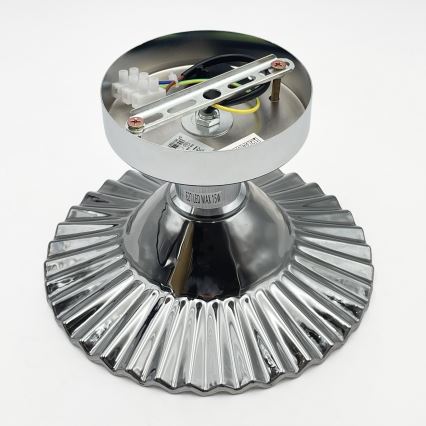 Plafonnier en saillie TRISH 1xE27/15W/230V chrome brillant/noir fumé