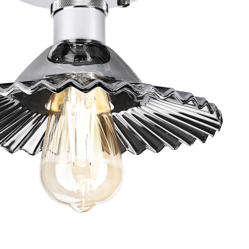 Plafonnier en saillie TRISH 1xE27/15W/230V chrome brillant/noir fumé