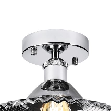 Plafonnier en saillie TRISH 1xE27/15W/230V chrome brillant/noir fumé