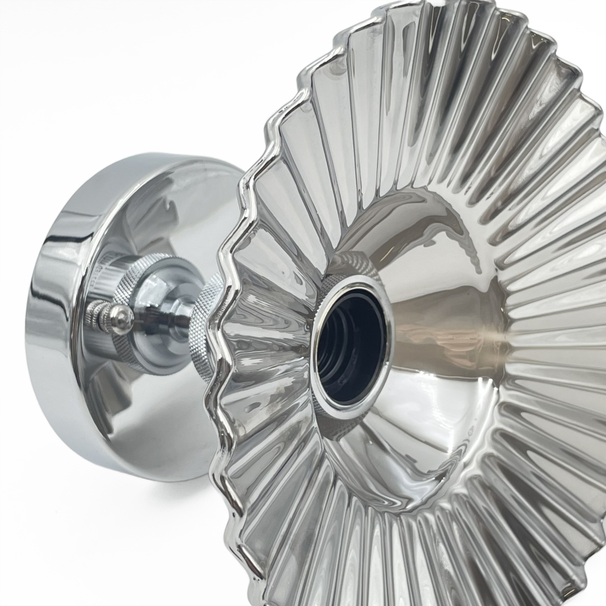 Plafonnier en saillie TRISH 1xE27/15W/230V chrome brillant/noir fumé
