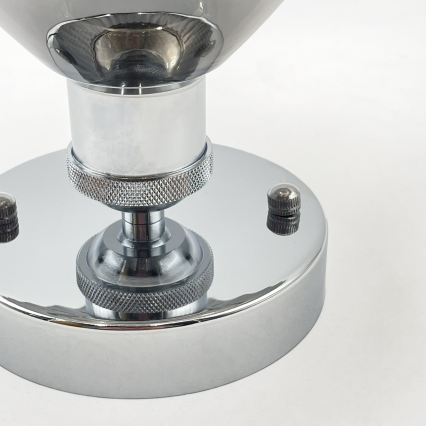 Plafonnier en saillie TRISH 1xE27/15W/230V chrome brillant/noir fumé