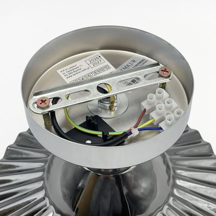 Plafonnier en saillie TRISH 1xE27/15W/230V chrome brillant/noir fumé