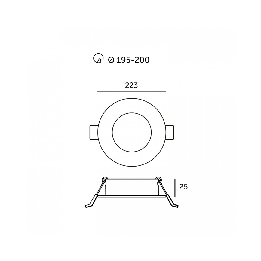 Plafonnier encastré LED SIGARO LED/18W/230V 3000/4000/6500K Ø 22 cm blanc