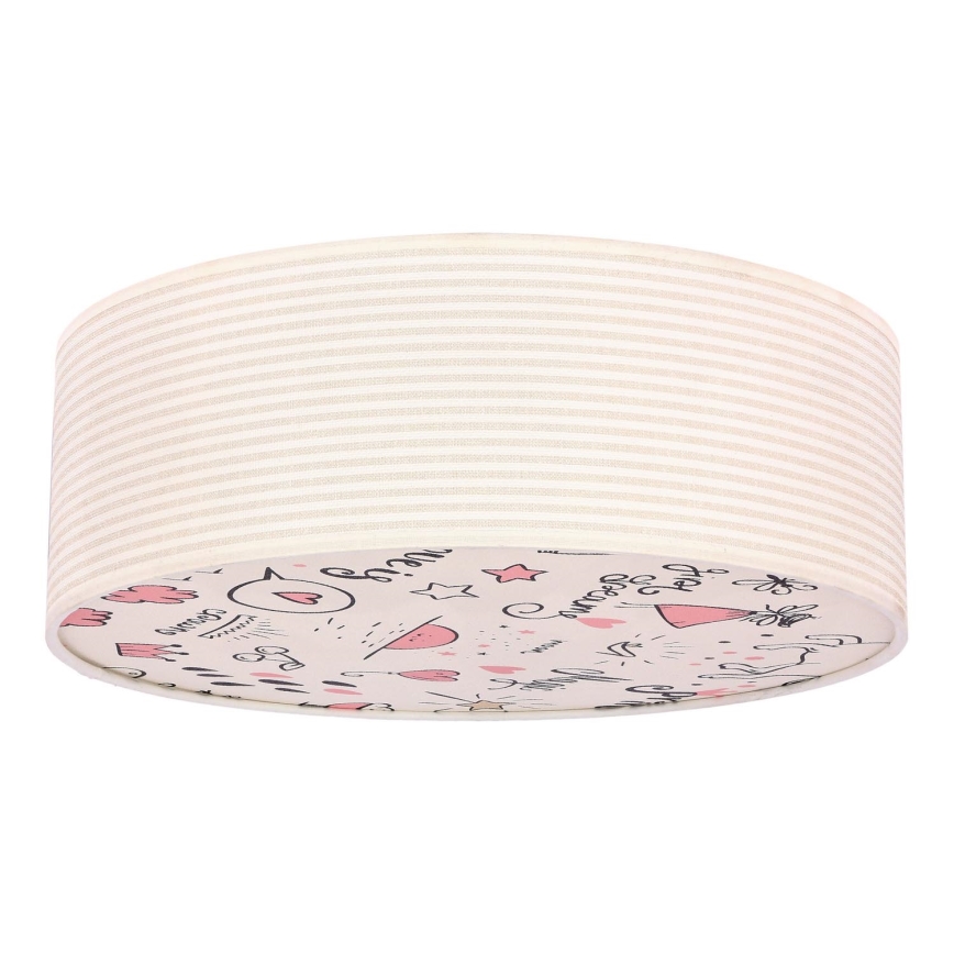 Plafonnier enfant KIDDY 2xE27/40W/230V beige/rose