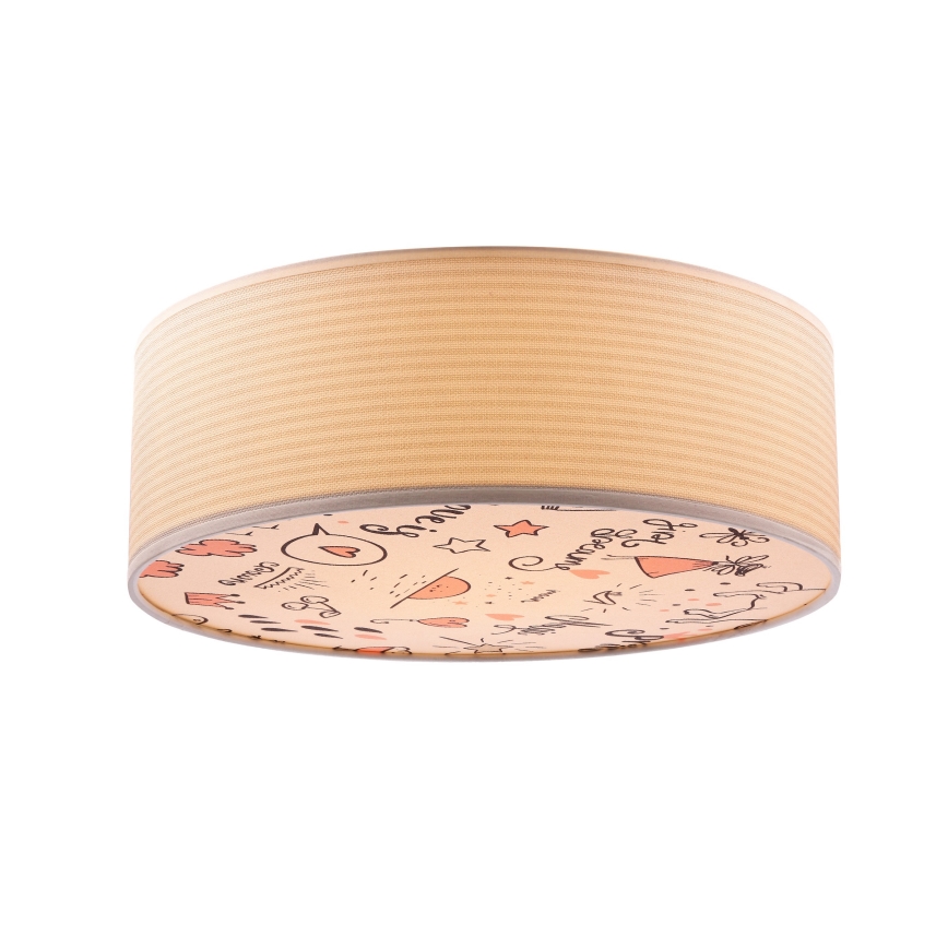 Plafonnier enfant KIDDY 2xE27/40W/230V beige/rose