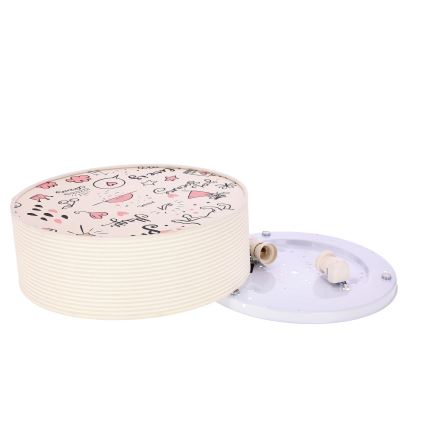 Plafonnier enfant KIDDY 2xE27/40W/230V beige/rose