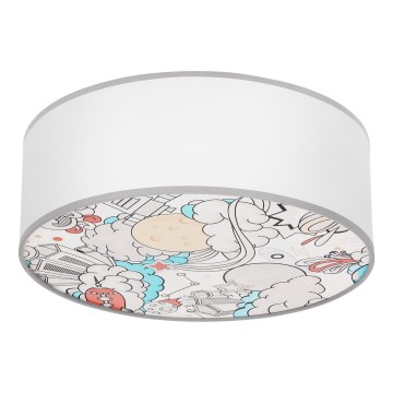 Plafonnier enfant KIDDY 2xE27/40W/230V blanc/beige