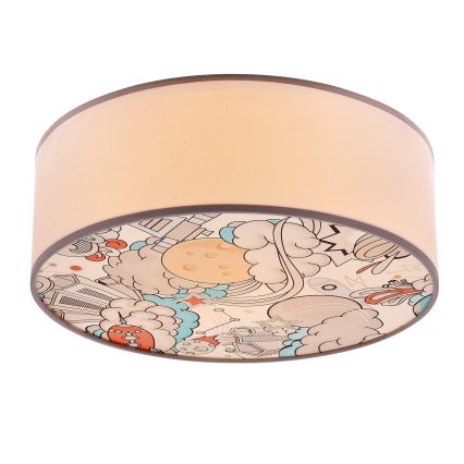 Plafonnier enfant KIDDY 2xE27/40W/230V blanc/beige