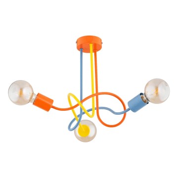 Plafonnier enfant WINGO 3xE27/15W/230V coloré