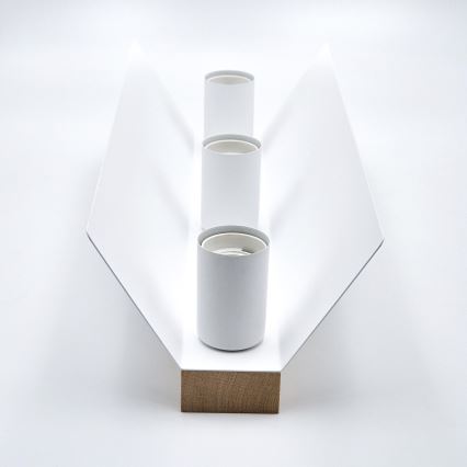 Plafonnier ESME 3xE27/15W/230V blanc/chêne