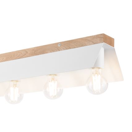 Plafonnier ESME 5xE27/15W/230V blanc/chêne