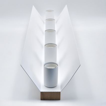 Plafonnier ESME 5xE27/15W/230V blanc/chêne