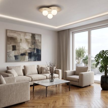 Plafonnier FLAT 3xE27/15W/230V 55x60 cm beige