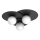 Plafonnier FLAT 3xE27/15W/230V 55x60 cm noir