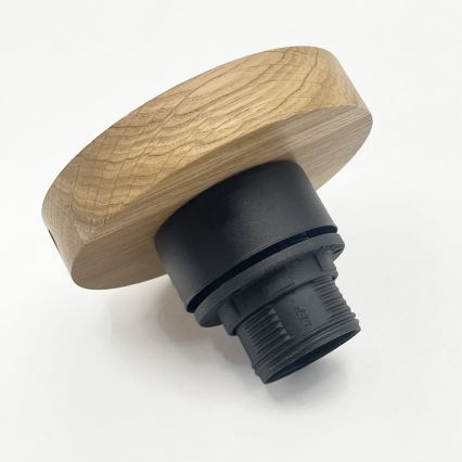 Plafonnier FLO WOOD 1xE27/15W/230V chêne/verre transparent Ø 22 cm