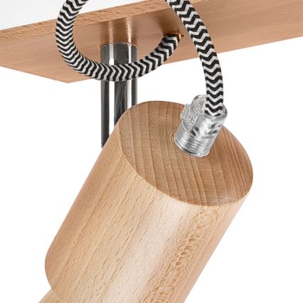 Plafonnier GUSTAVO 3xE27/60W/230V en hêtre