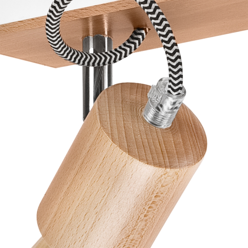 Plafonnier GUSTAVO 3xE27/60W/230V en hêtre