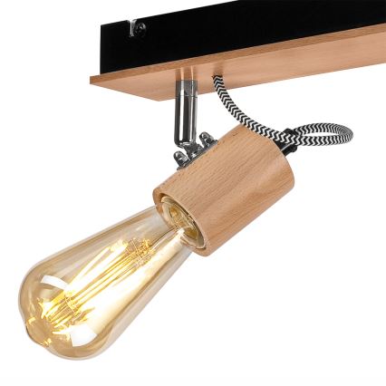 Plafonnier GUSTAVO 3xE27/60W/230V hêtre