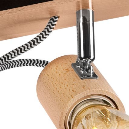 Plafonnier GUSTAVO 3xE27/60W/230V hêtre