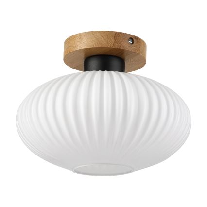 Plafonnier HARMA WOOD 1xE27/15W/230V chêne/blanc Ø 25 cm