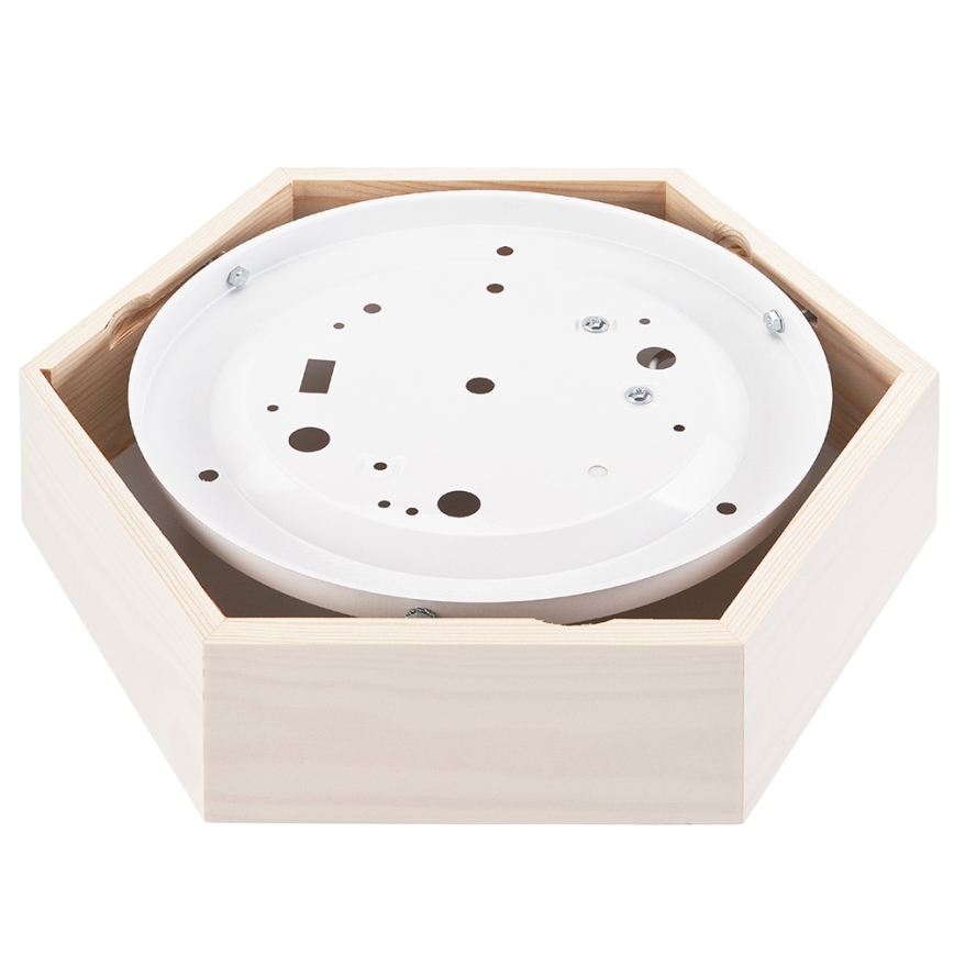 Plafonnier HEX 1xE27/60W/230V d. 32 cm pin blanc