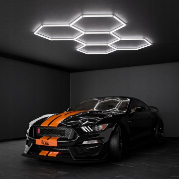 Plafonnier HEXAGON LED/192W/85-265V 6500K 298x209 cm IRC 90 IP54 blanc