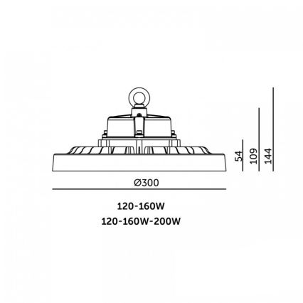 Luminaire industriel LED plafonnier RIO PRO HIGHBAY LED/120/160W/230V 4000/5000/6000K IP66