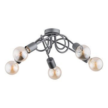 Plafonnier INTER 5xE27/15W/230V gris