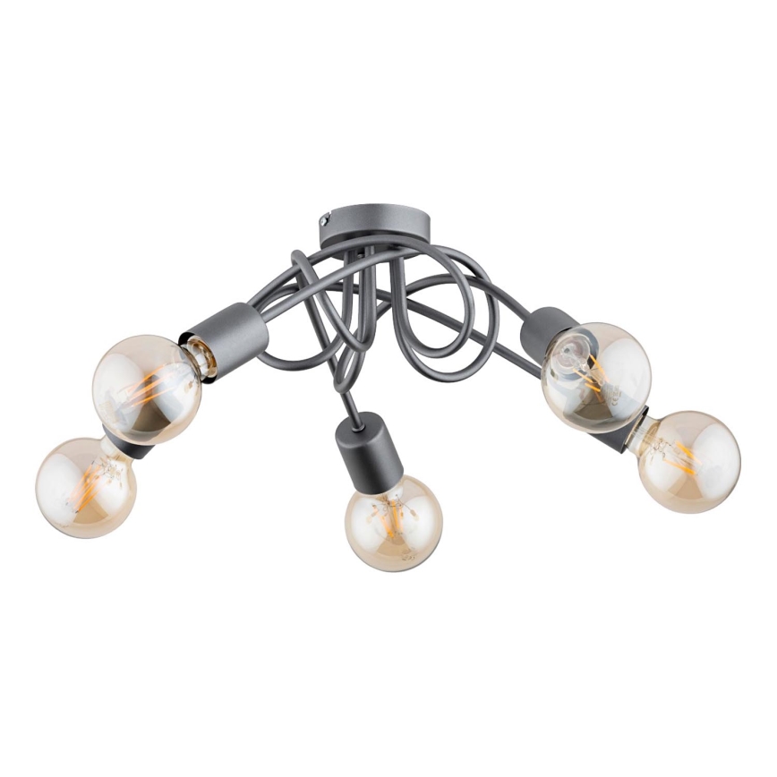 Plafonnier INTER 5xE27/15W/230V gris