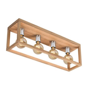 Plafonnier KAGO 4xE27/60W/230V chêne mat - certifié FSC