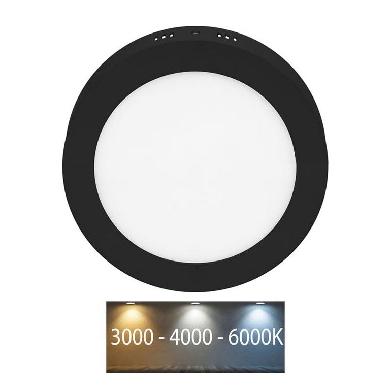 Plafonnier LADA LED/12W/230V 3000/4000/6000K d. 17 cm noir