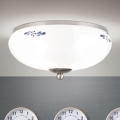 Plafonnier LANDHAUS 2xE27/60W/230V Ø 28 cm chrome mat/blanc/bleu