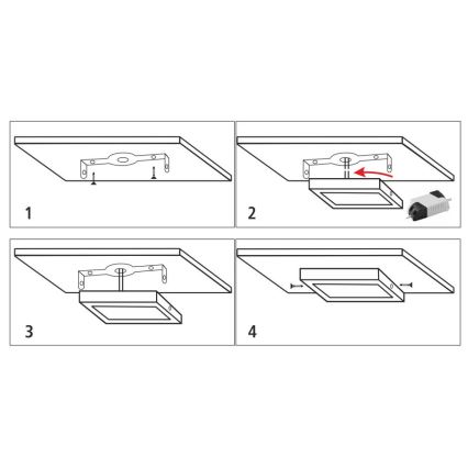 Plafonnier LED/12W/230V 2700K 16,3x16,3 cm blanc