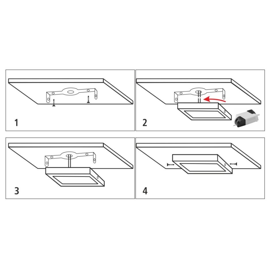 Plafonnier LED/12W/230V 2700K 16,3x16,3 cm blanc