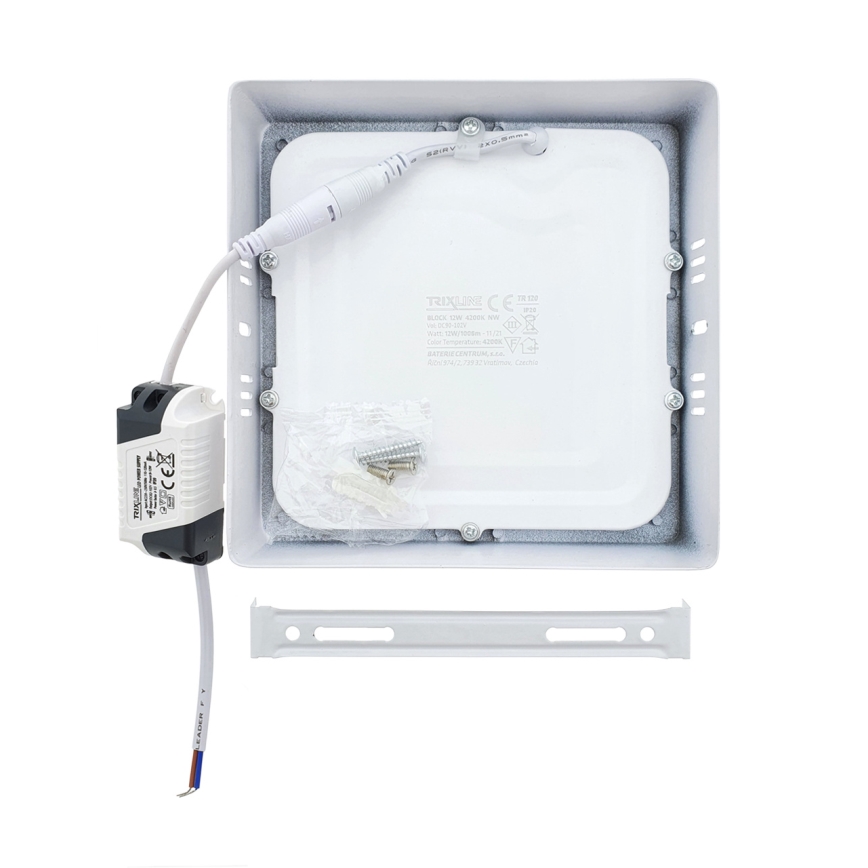 Plafonnier LED/12W/230V 4200K 16,3x16,3 cm blanc