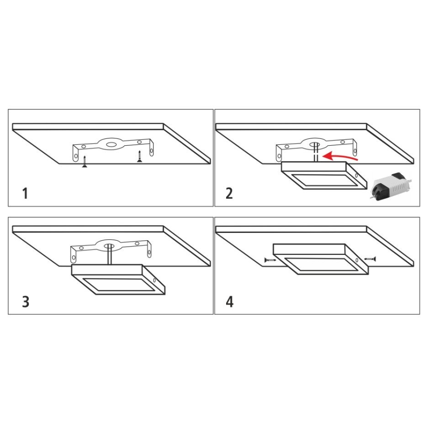 Plafonnier LED/12W/230V 4200K 16,3x16,3 cm blanc