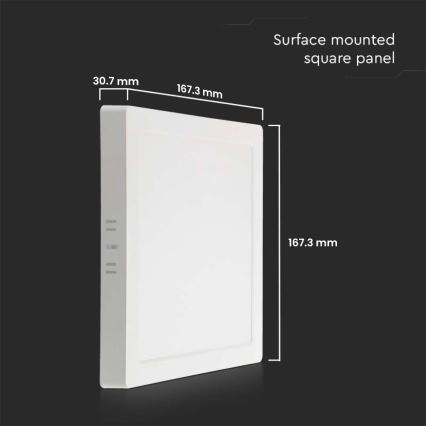 Plafonnier LED/12W/230V 6500K 16,7x16,7 cm blanc