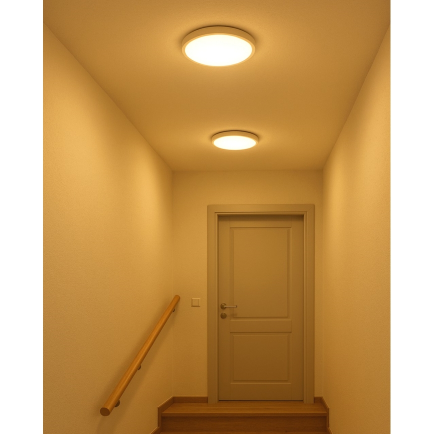 Plafonnier LED 18 W/230 V 3000/4000/6500 K Ø 23 cm blanc
