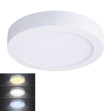Plafonnier LED 18W 230V, 3000/4000/6000K, Ø 22,5 cm, blanc