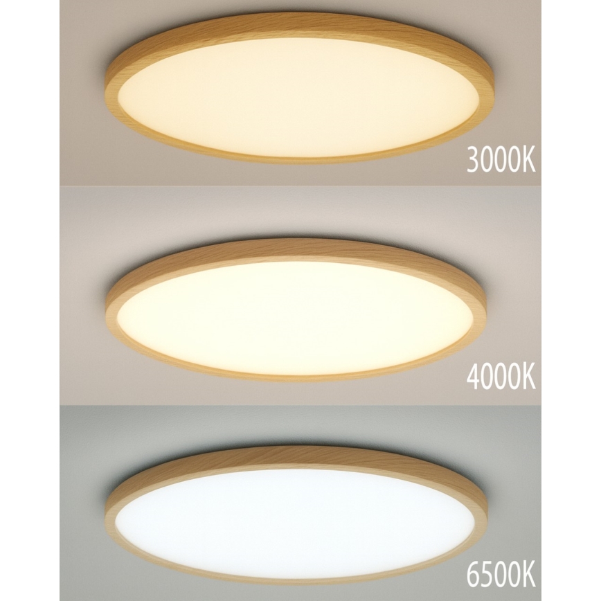 Plafonnier LED/18W/230V 3000/4000/6500K Ø 23 cm beige