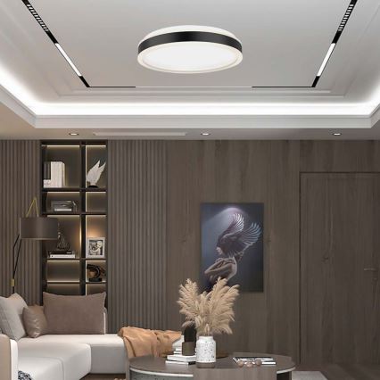 Plafonnier LED/18W/230V 4000K d. 35 cm noir