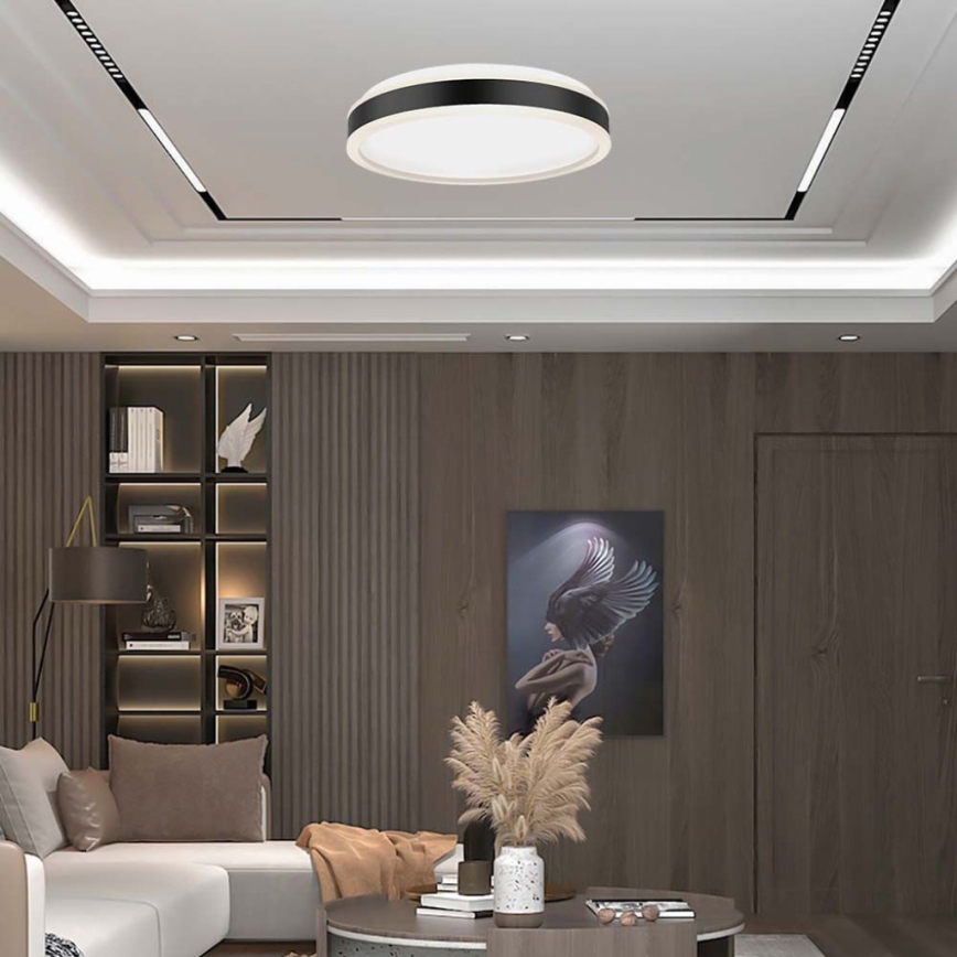 Plafonnier LED/18W/230V 4000K d. 35 cm noir