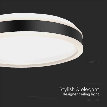 Plafonnier LED/18W/230V 4000K d. 35 cm noir