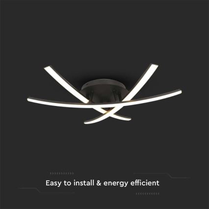 Plafonnier LED/20W/230V 3000K noir